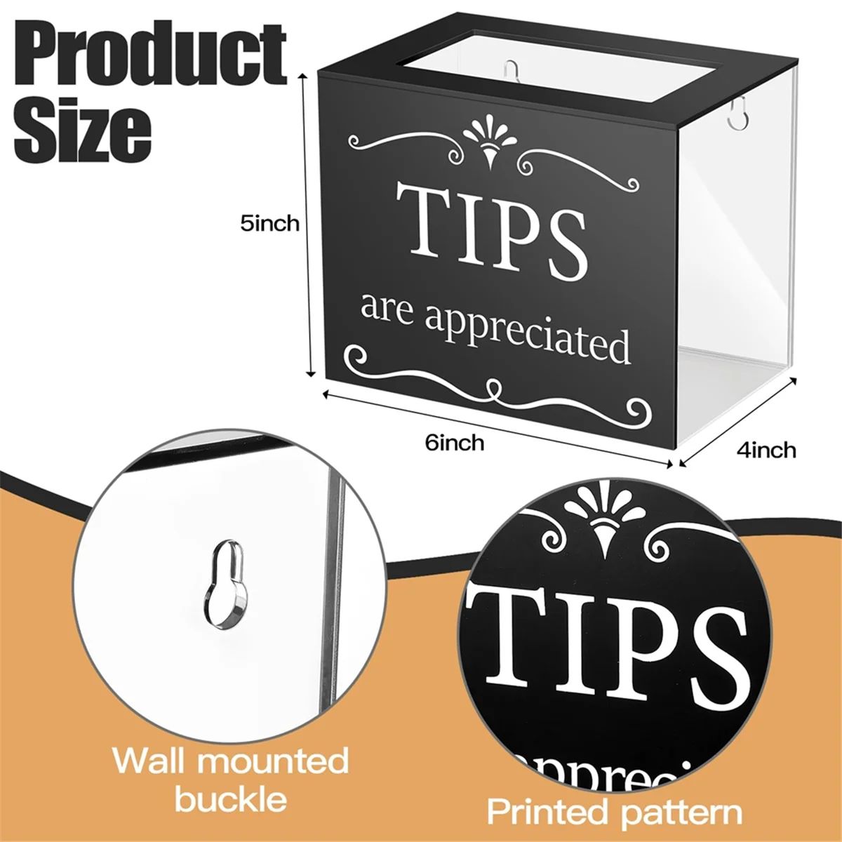 Acrylic Cash Box Storage Container X635224