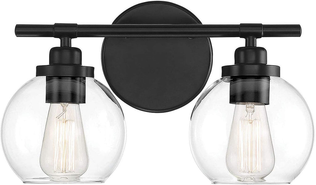 Satin Nickel 2-Light Bathroom Vanity Light J534