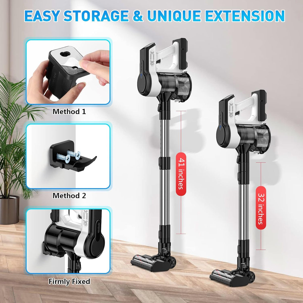 Cordless Vacuum Cleaner 26Kpa Lightweight Handheld Stick Vacuum with Electric Mop X1130