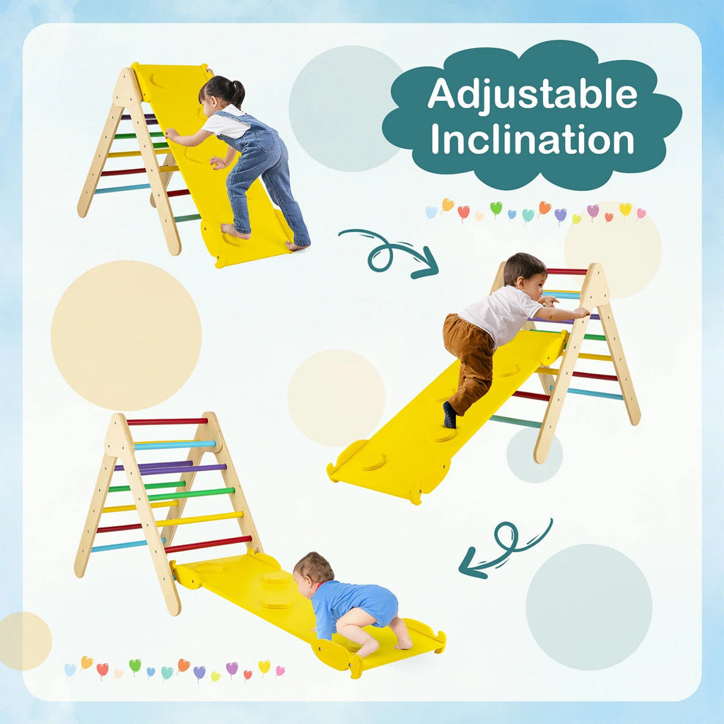 Wooden Climbing Triangle Set with Ramp A488367