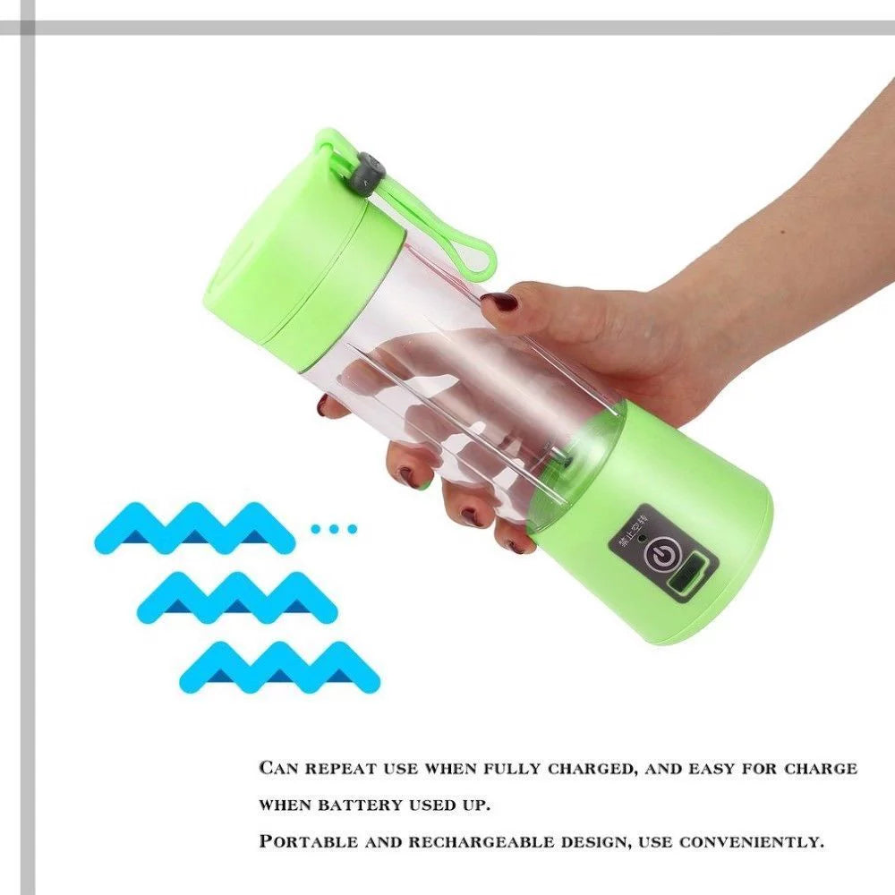 Green 380ml Portable USB Rechargeable Blender R6377