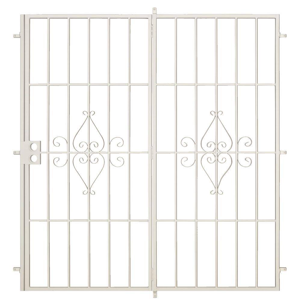 60 in. x 80 in. Navajo White Steel Patio Security Door W79857