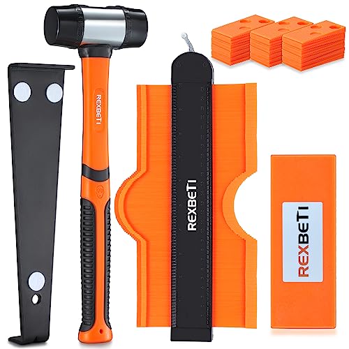 44-Piece Laminate Wood Flooring Installation Kit with Tapping Block, Pull Bar, Mallet, Contour Gauge and 40 Spacers X76487