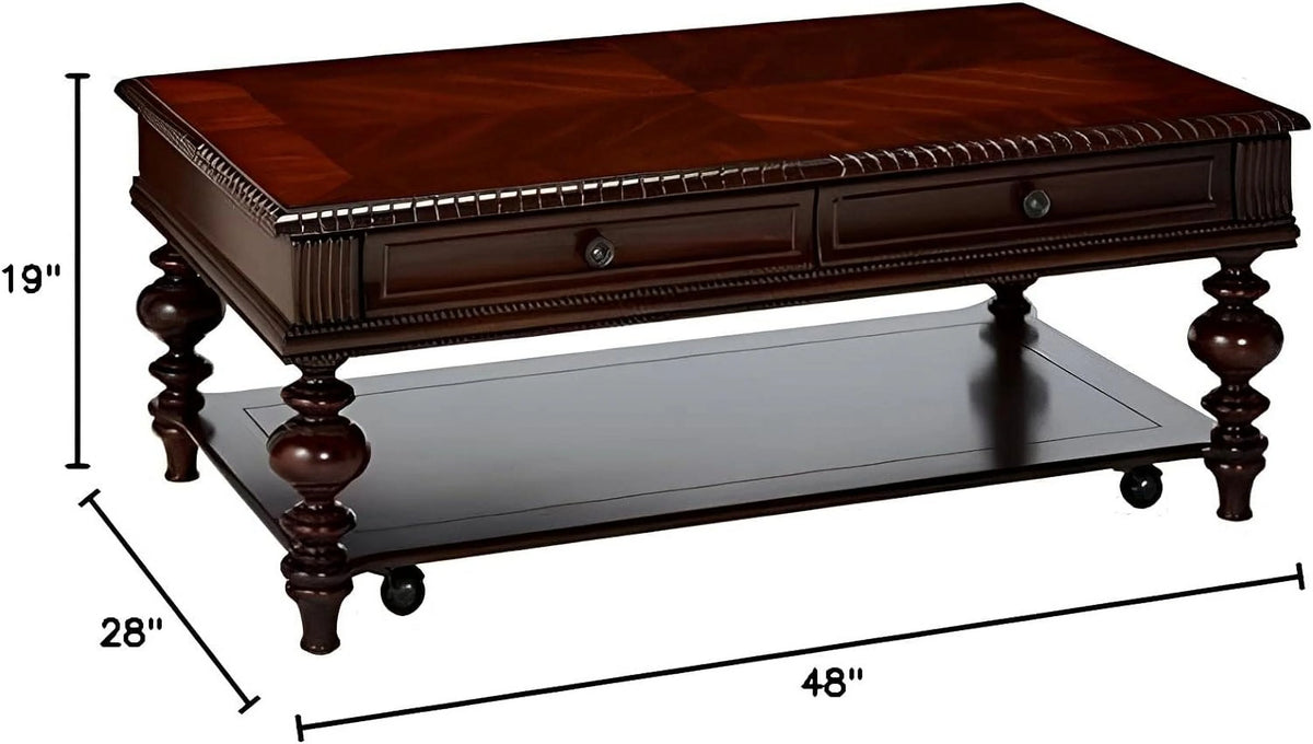 Brown Rectangular Castered Cocktail Table A852249