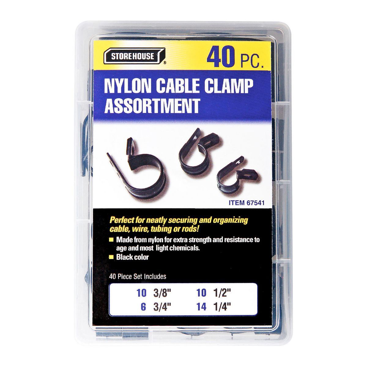 Black Nylon Cable Clamp Set 40-Piece C644