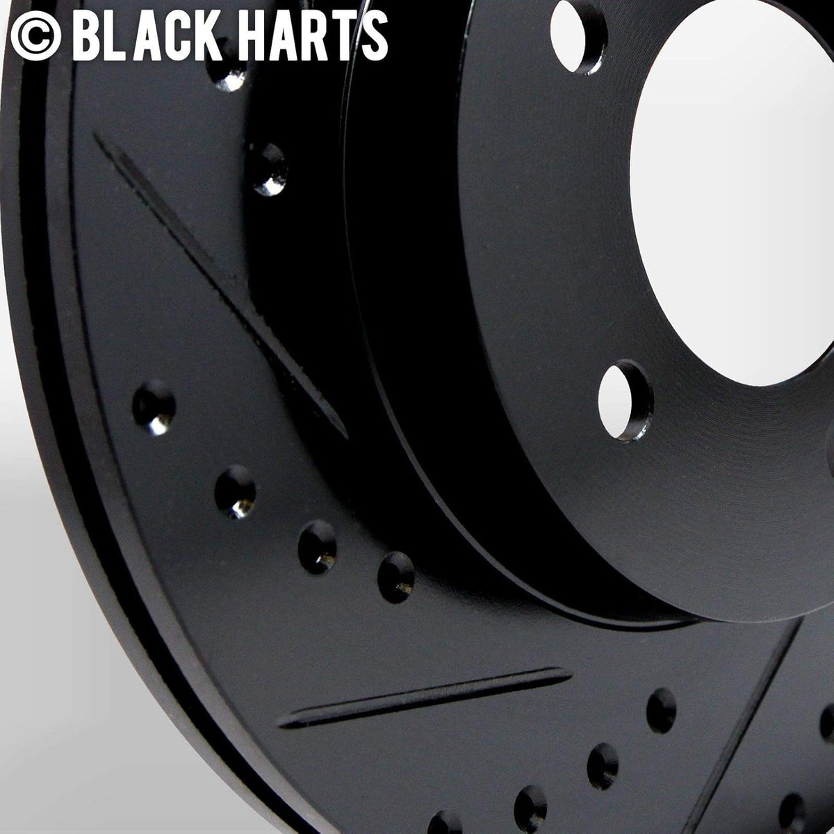 Front Brake Rotors Black Drilled Slotted Heavy Duty Pads G827215