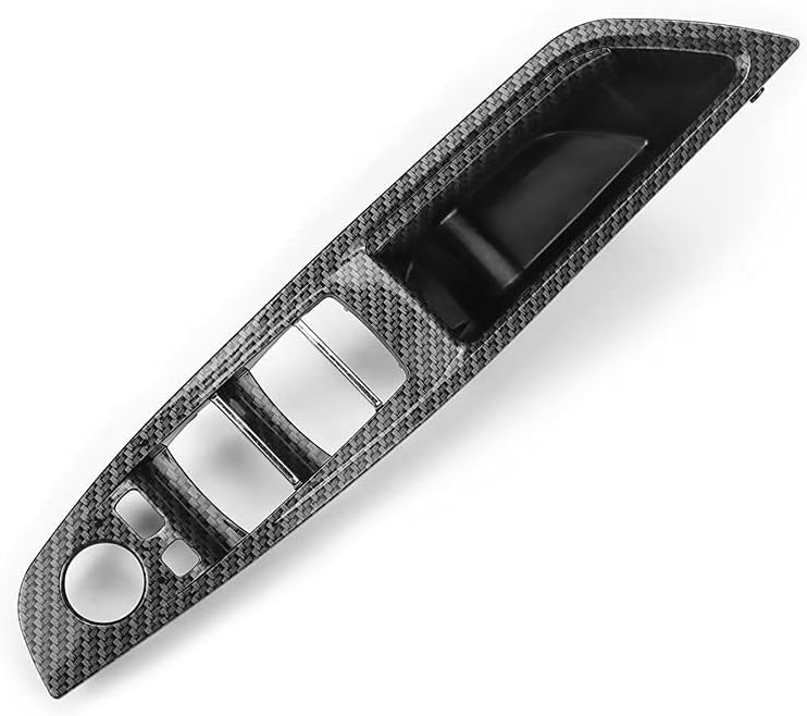 Carbon Fiber Window Switch Armrest Panel Inner Door Pull Handle Trim Cover W4566