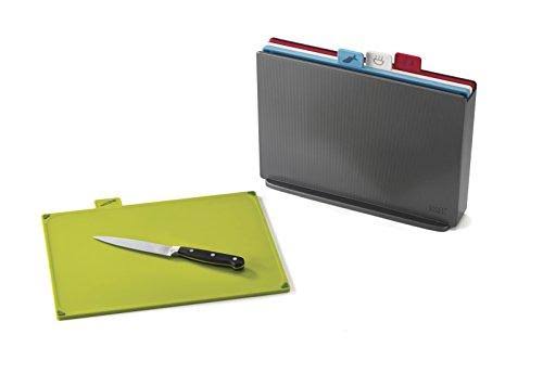 Plastic Cutting Board Set with Storage Case, Large, Graphite U265