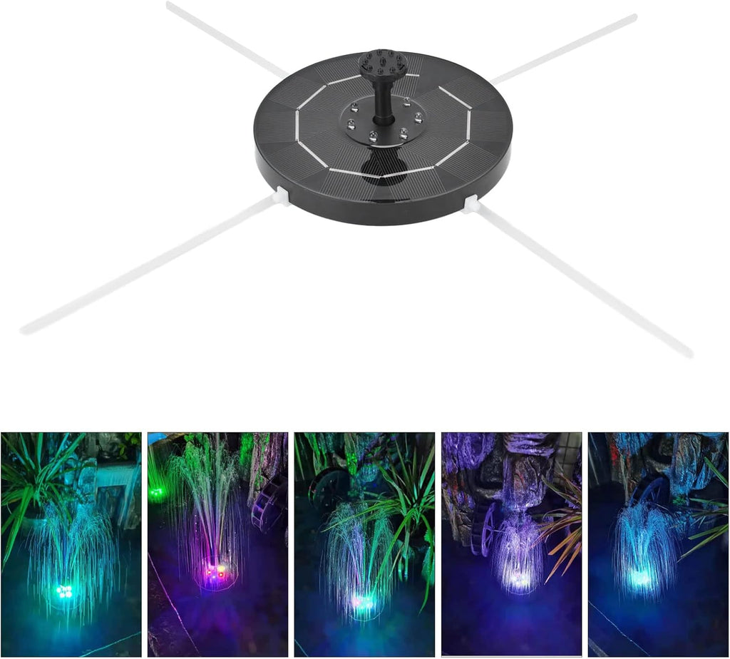 3.5W Solar Fountain with 6 Nozzle and LED Lights O4473