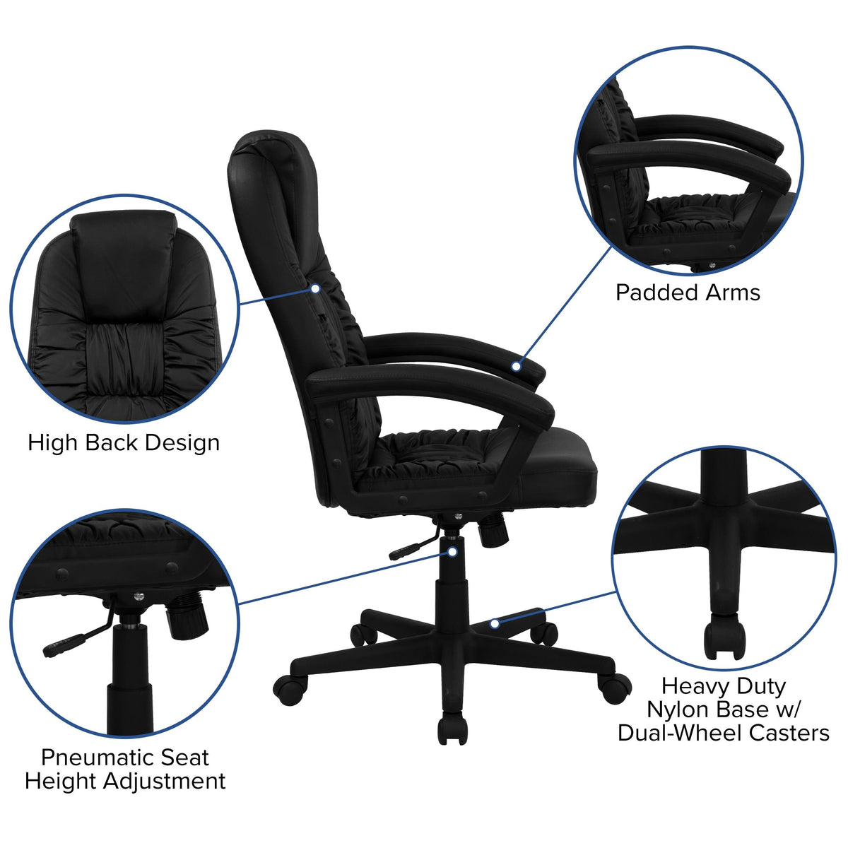 Black LeatherSoft Executive Office Chair G277451