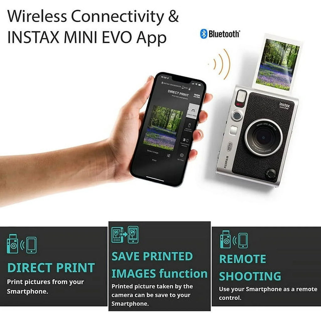 Black Instant Camera with Twin Pack Instant Film and 16GB microSD Card E186567