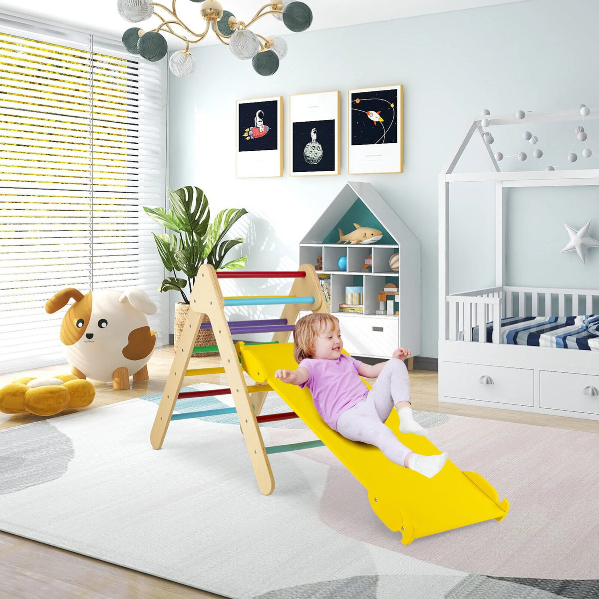 Wooden Climbing Triangle Set with Ramp A488367