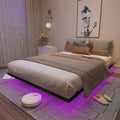 Queen Size Metal Platform Bed Frame with LED Lights V4043