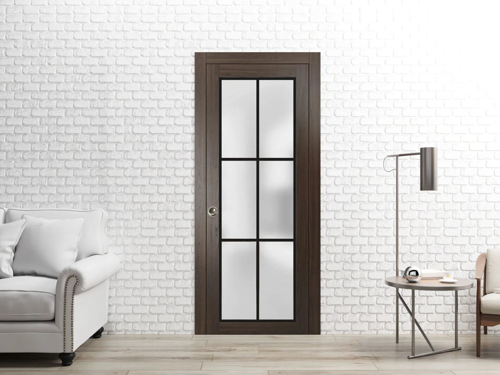 Sliding French Pocket Door 24 x 80 inches Solid Wood Interior Bedroom Doors S860137