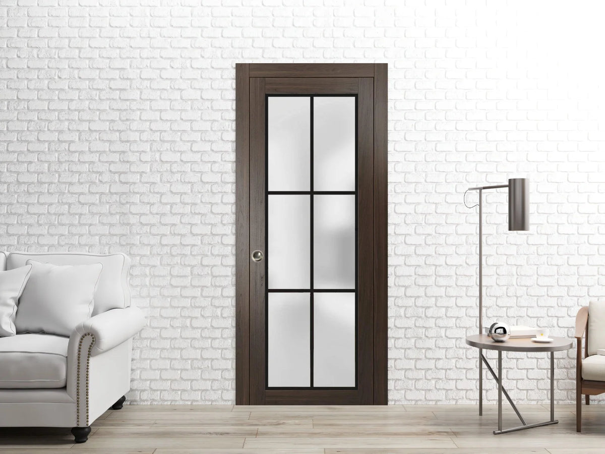 Sliding French Pocket Door 24 x 80 inches Solid Wood Interior Bedroom Doors S860137