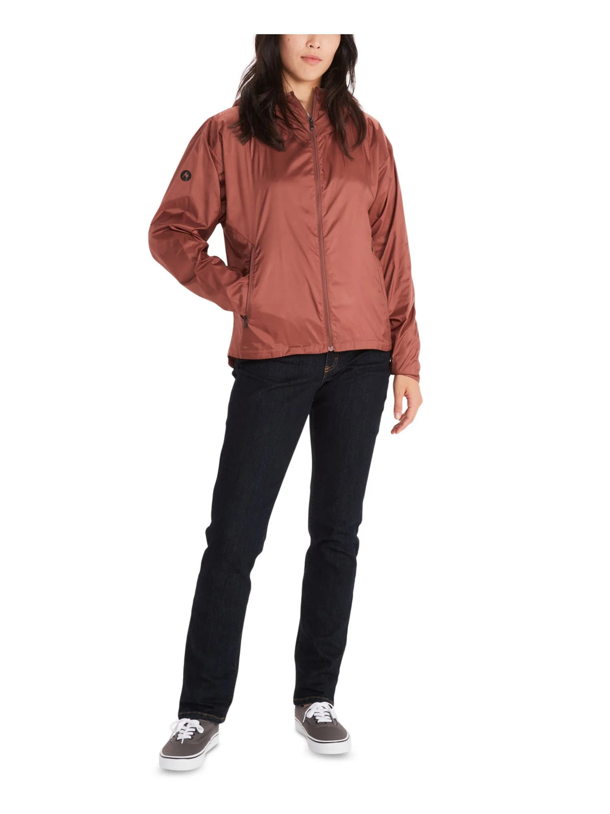 Brown Zippered Hooded Wind Breaker Jacket C24460