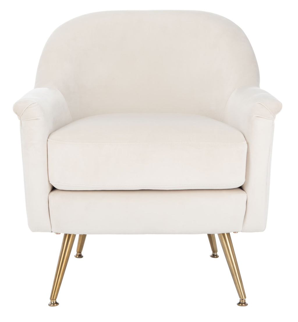 Ivory Velvet Upholstered Arm Chairs C672
