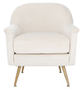 Ivory Velvet Upholstered Arm Chairs C672