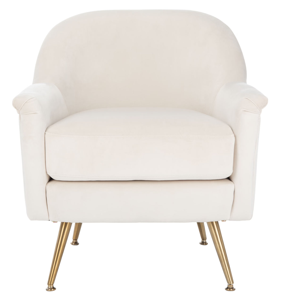Ivory Velvet Upholstered Arm Chairs C672