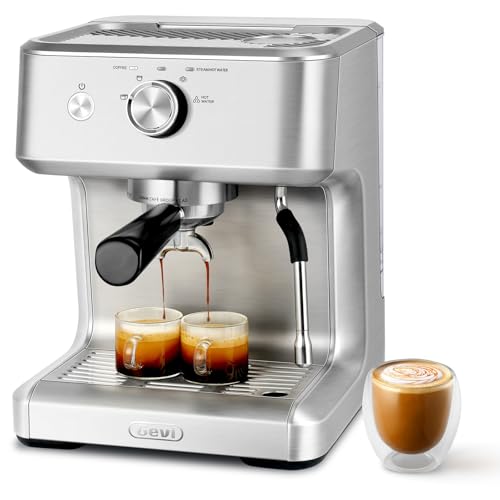 Commercial Espresso Machine with Adjustable Temperature, 2.2L Stainless Steel S7587