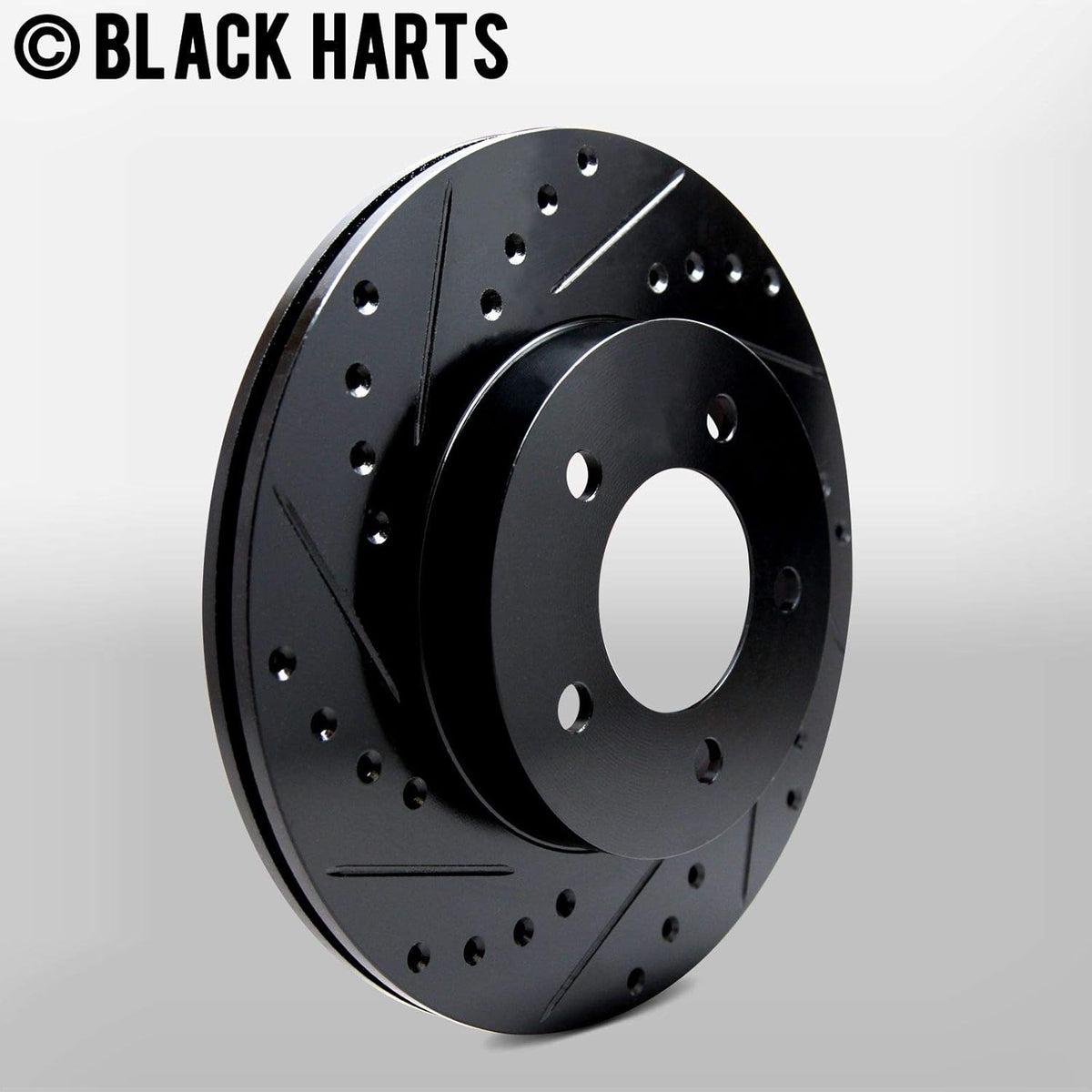 Front Brake Rotors Black Drilled Slotted Heavy Duty Pads G827215