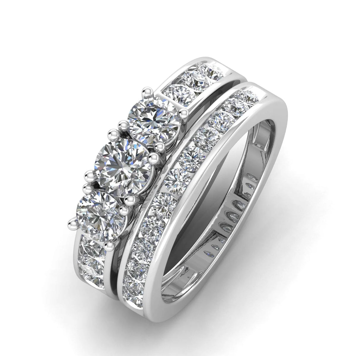 10k White Gold 3 Stone Ring L370832