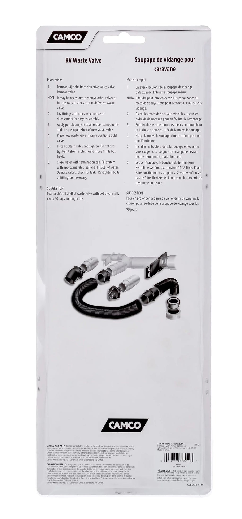 3" Waste Valve with Metal Handle R4134