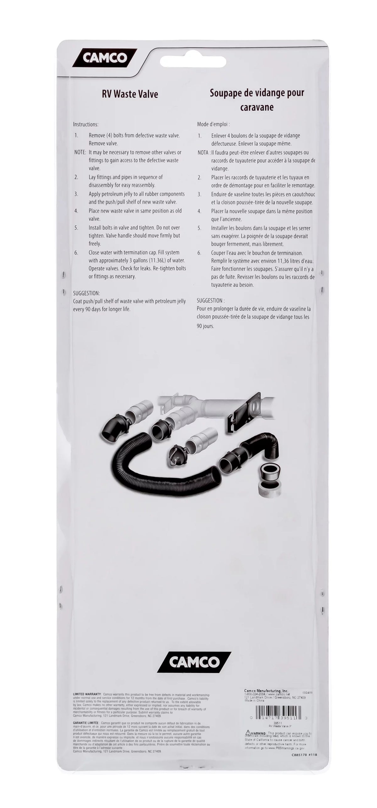 3" Waste Valve with Metal Handle R4134