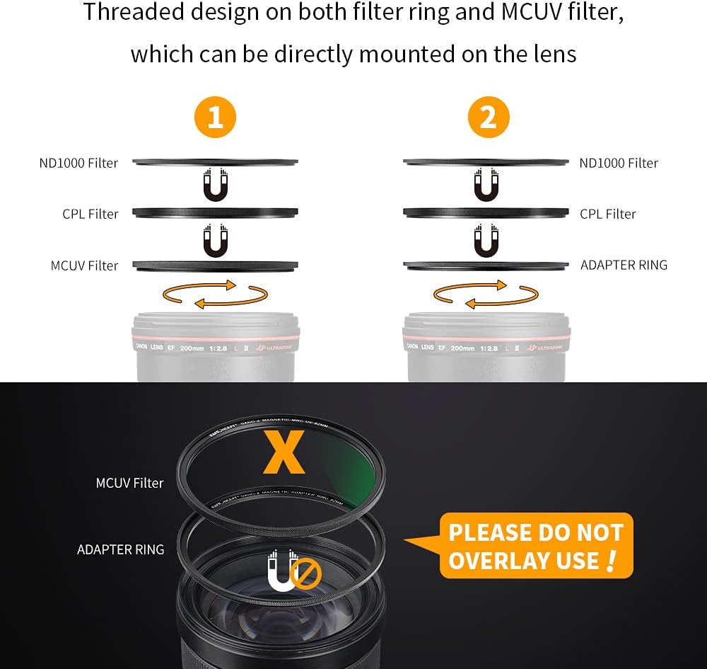 52mm Magnetic Lens Filter Kit with 4 in 1 Filter Pouch E1932