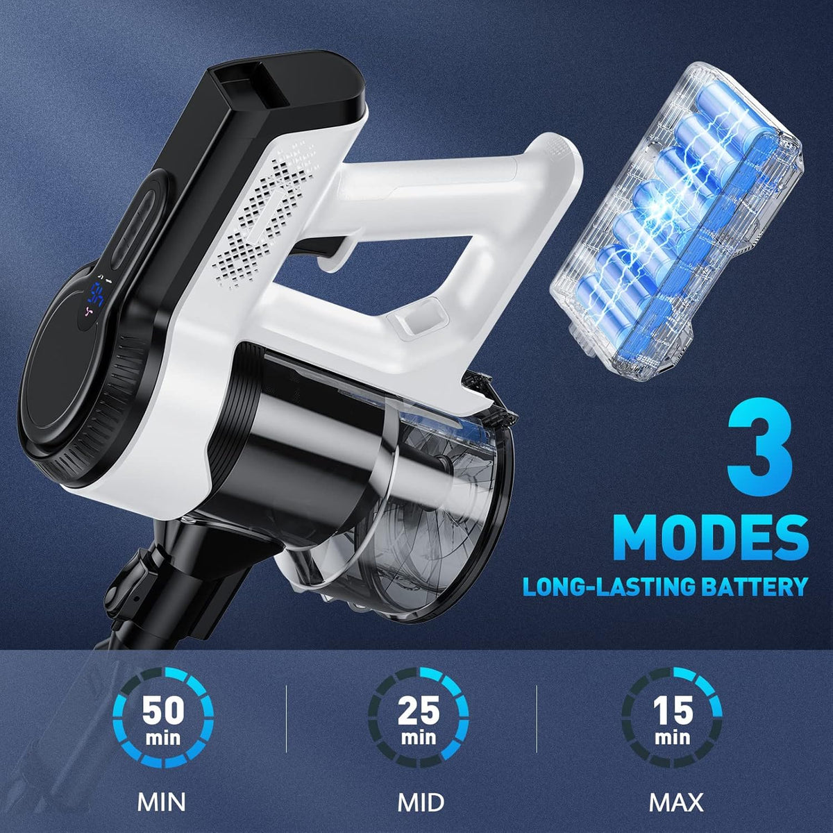 Cordless Vacuum Cleaner 26Kpa Lightweight Handheld Stick Vacuum with Electric Mop X1130