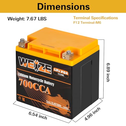 12V 10AH Lithium Motorcycle Battery V2350
