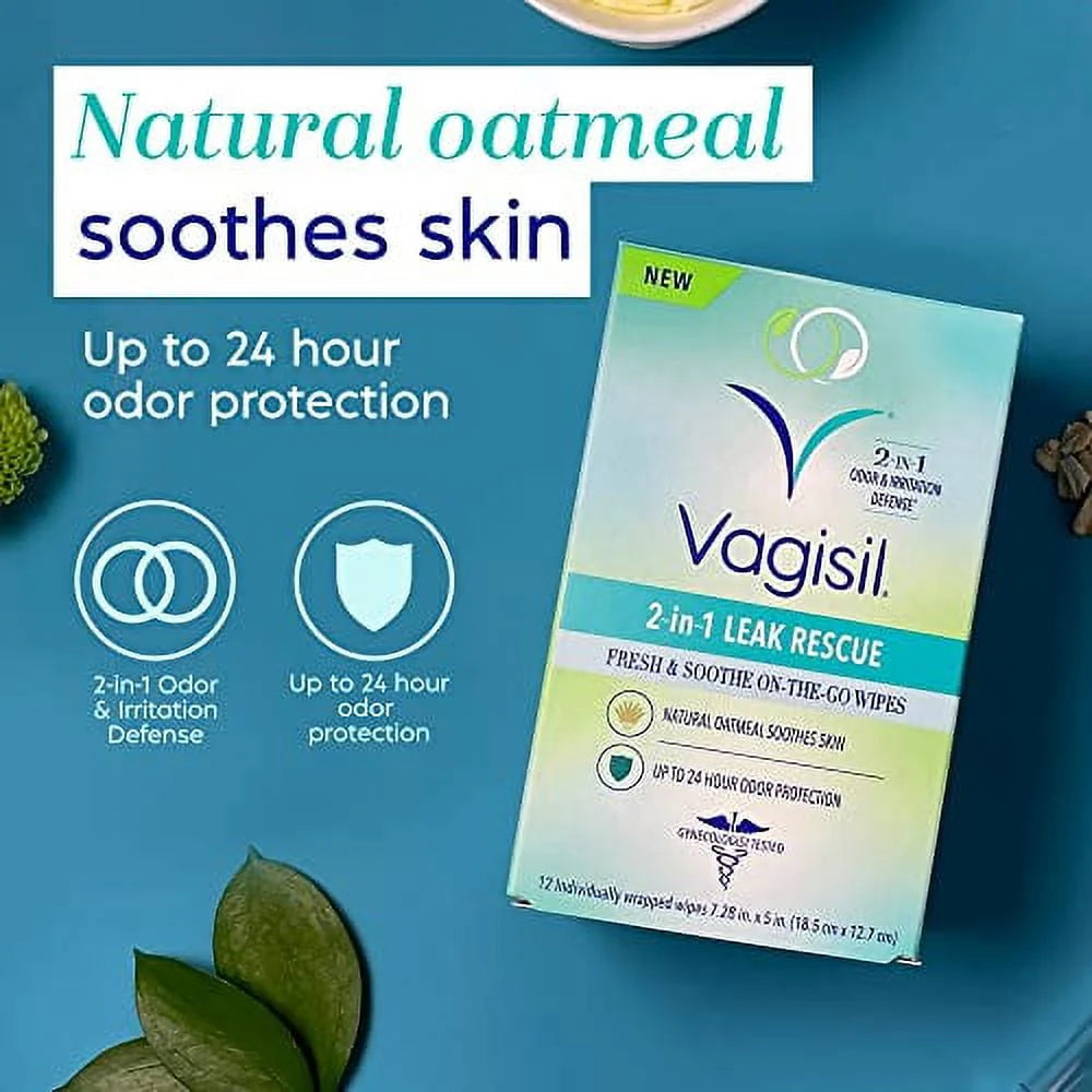 2-in-1 Hypoallergenic Feminine Wipes 12 ct V296365