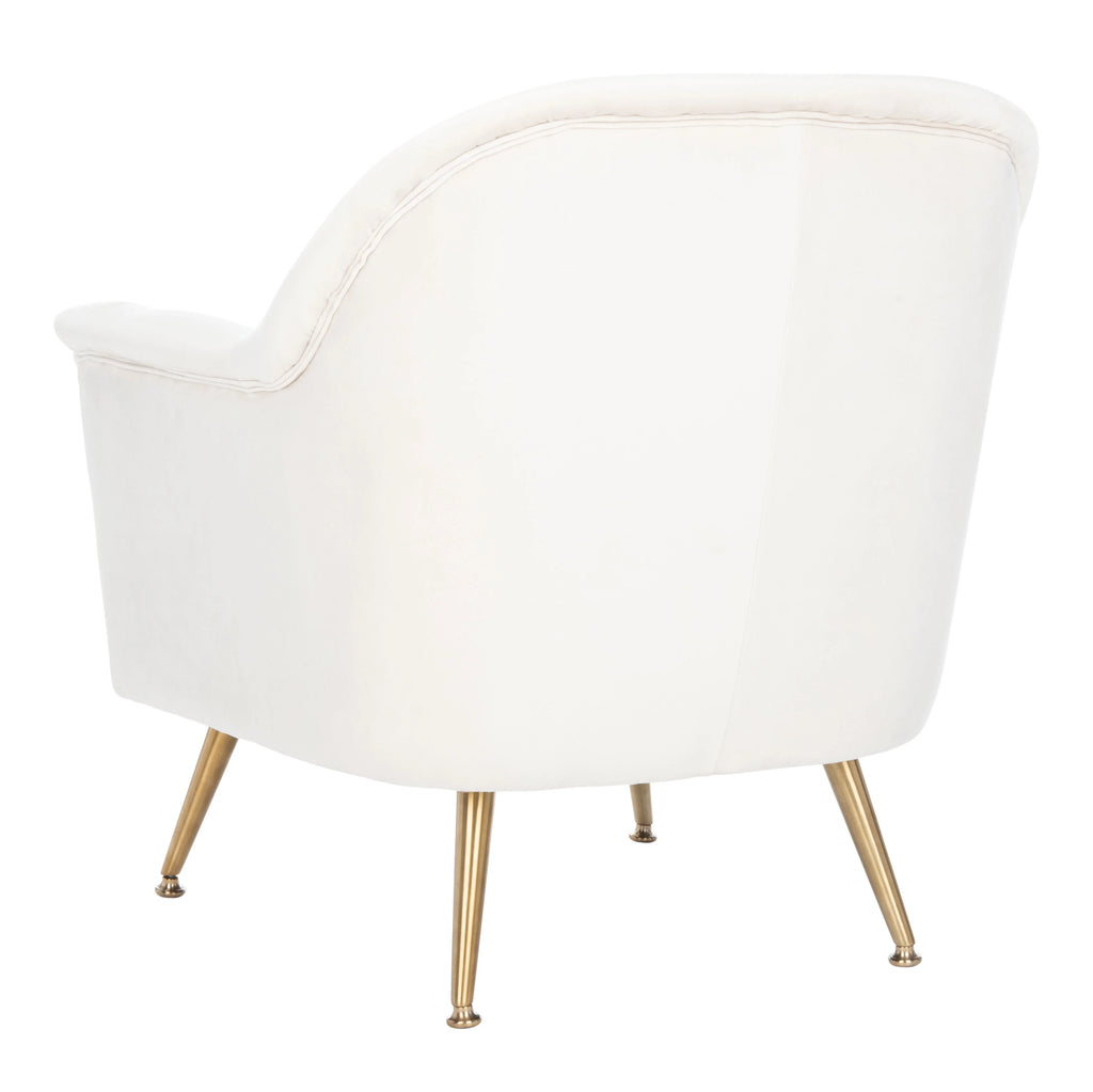 Ivory Velvet Upholstered Arm Chairs C672
