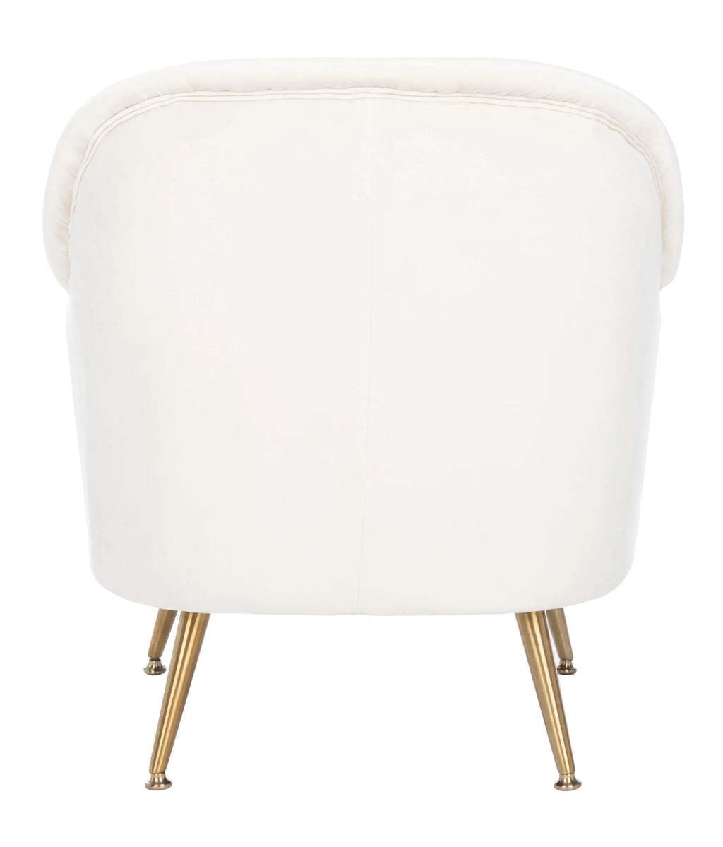 Ivory Velvet Upholstered Arm Chairs C672