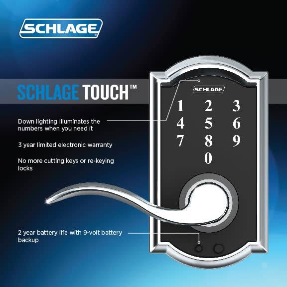Satin Nickel Touch Lock with Accent Lever F83749