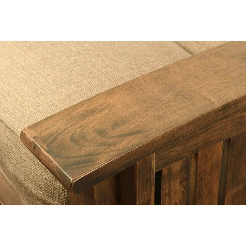 Rustic Walnut Finish Suede Navy Mattress F959786