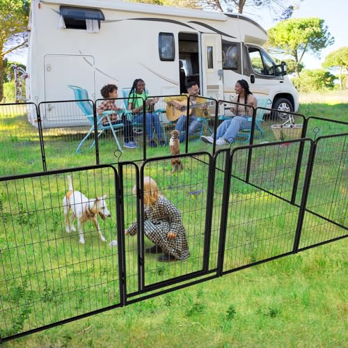 12 Panel 40" Height Heavy Duty Dog Fence with Doors V989430