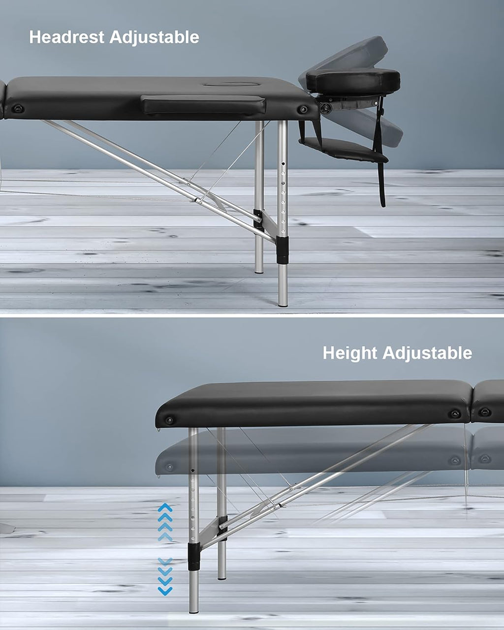 Portable Height Adjustable 2 Section Massage Table G71858