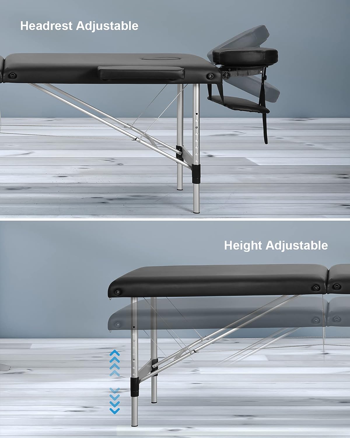 Portable Height Adjustable 2 Section Massage Table G71858