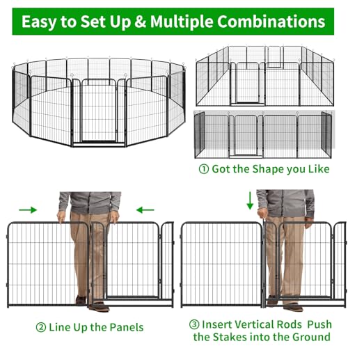 12 Panel 40" Height Heavy Duty Dog Fence with Doors V989430