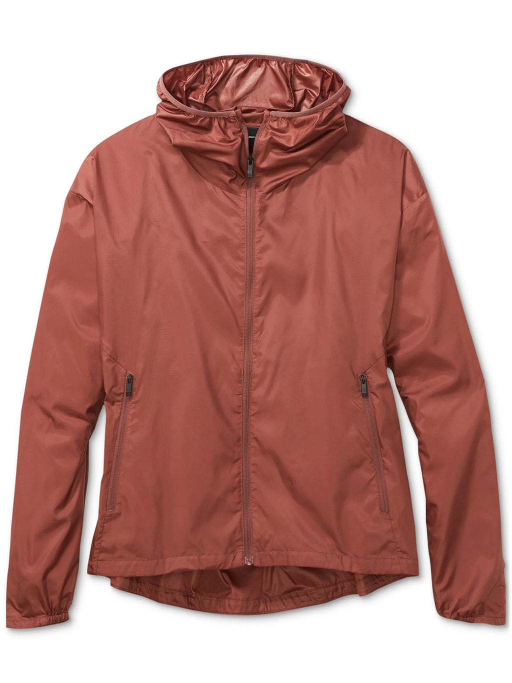 Brown Zippered Hooded Wind Breaker Jacket C24460