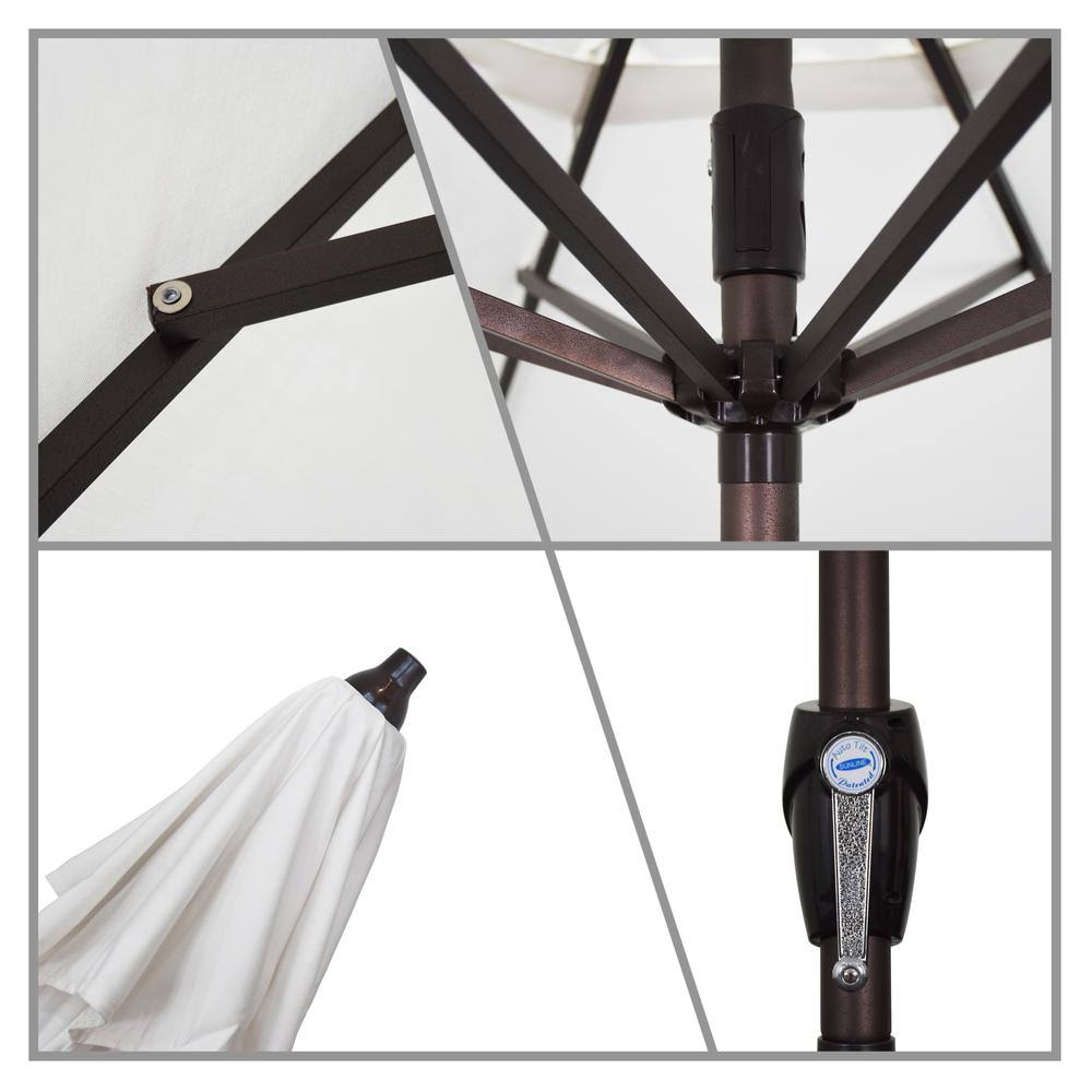 Patio Umbrella with Bronze Aluminum Pole Aluminum Ribs Auto Tilt Crank Lift Q563437