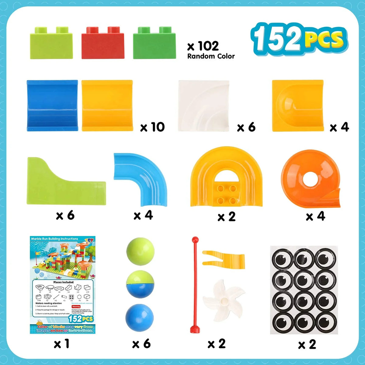 152 PCS Marble Run Set Building Blocks M40931