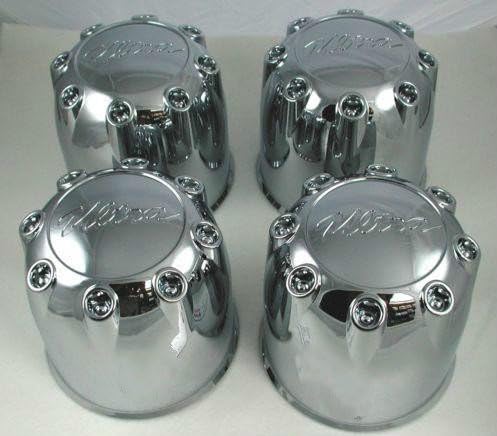 4 Pieces Ultra Chrome Wheel Center Caps With Screws Kit C80616