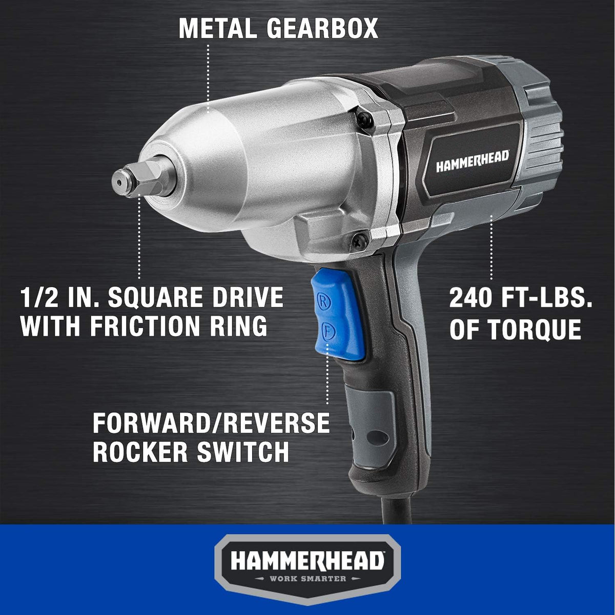2 Pc 7.5-Amp 1/2 Inch Impact Wrench X3619