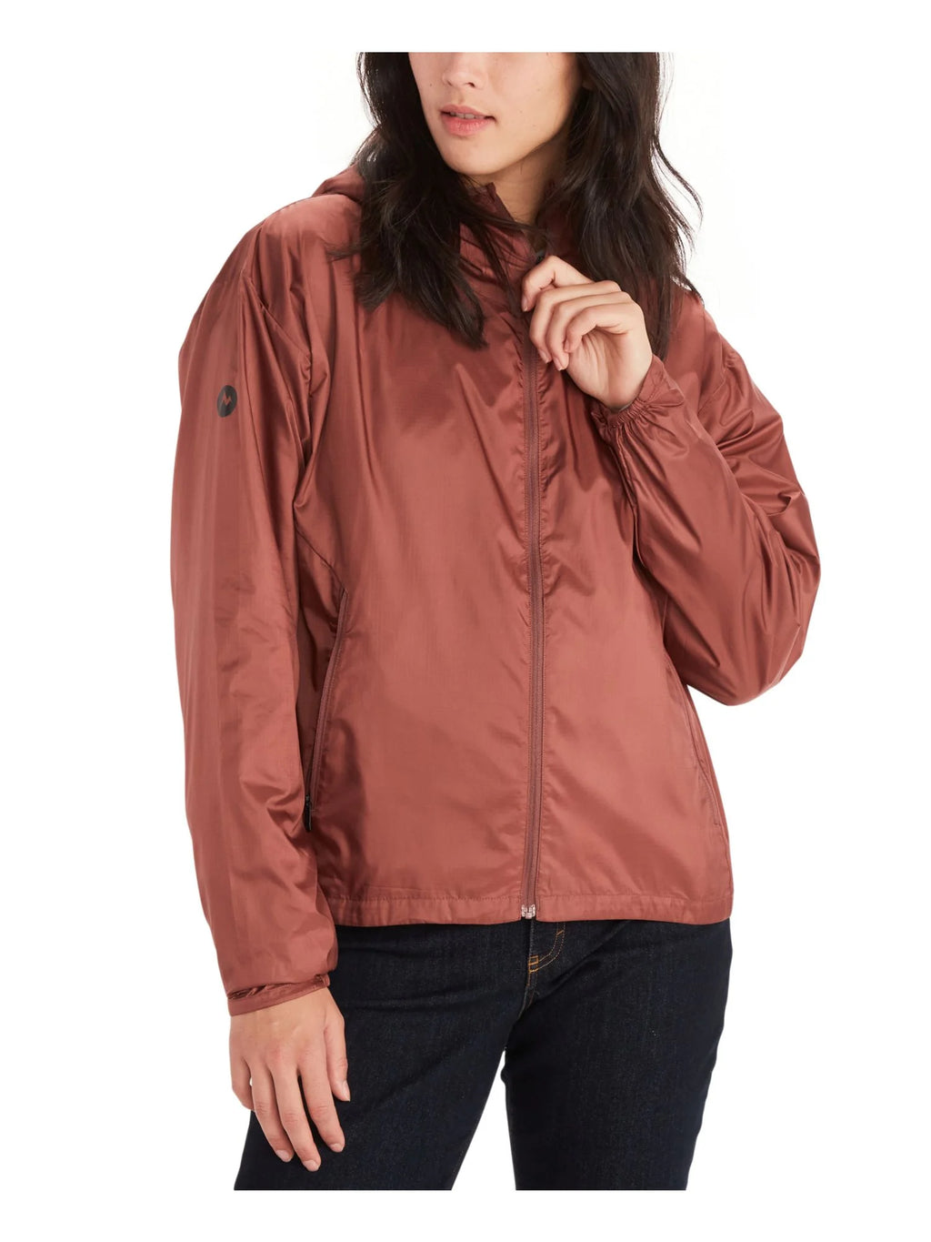 Brown Zippered Hooded Wind Breaker Jacket C24460