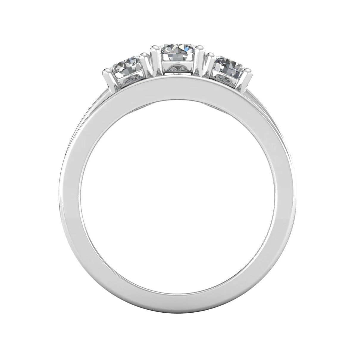 10k White Gold 3 Stone Ring L370832