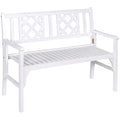 White 4FT Wooden Outdoor Folding Bench Z7948