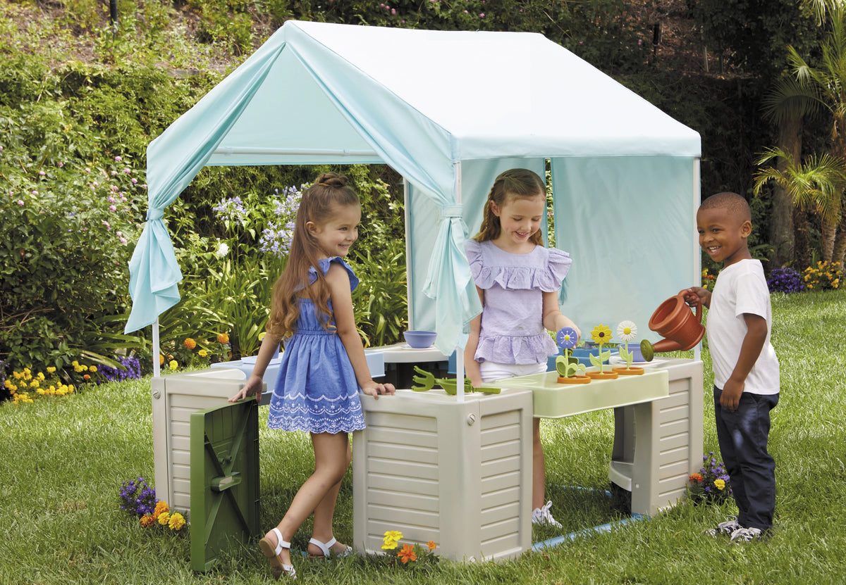 Backyard Bungalow Playhouse with Kitchen, Garden, & Canopy I47538