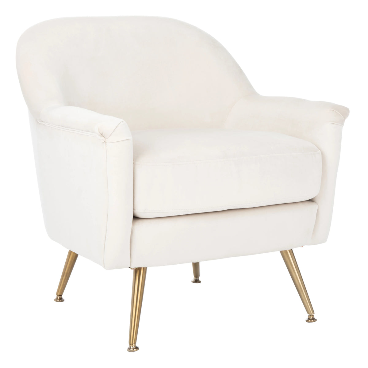 Ivory Velvet Upholstered Arm Chairs C672